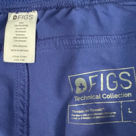 Figs Set Top And Pants Set Size Large Blue Technical Collection - Picture 11 of 13